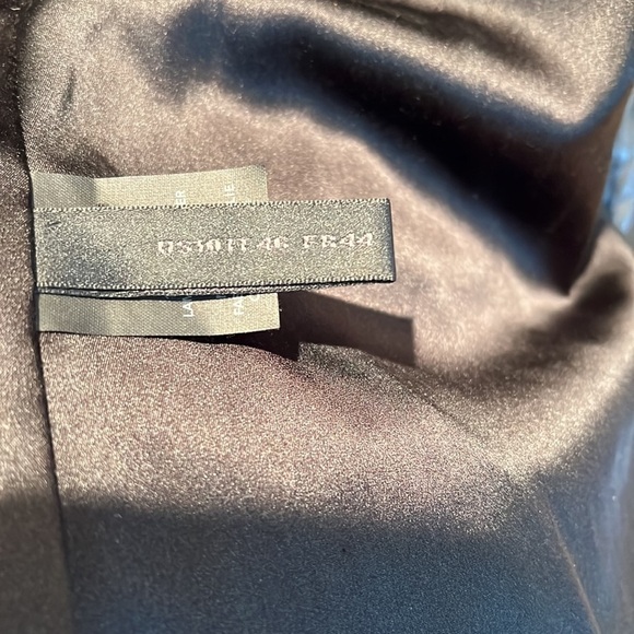 Donna Karan Black Label Sz 10 Distressed Modern Leather Blazer Jacket - Picture 11 of 14